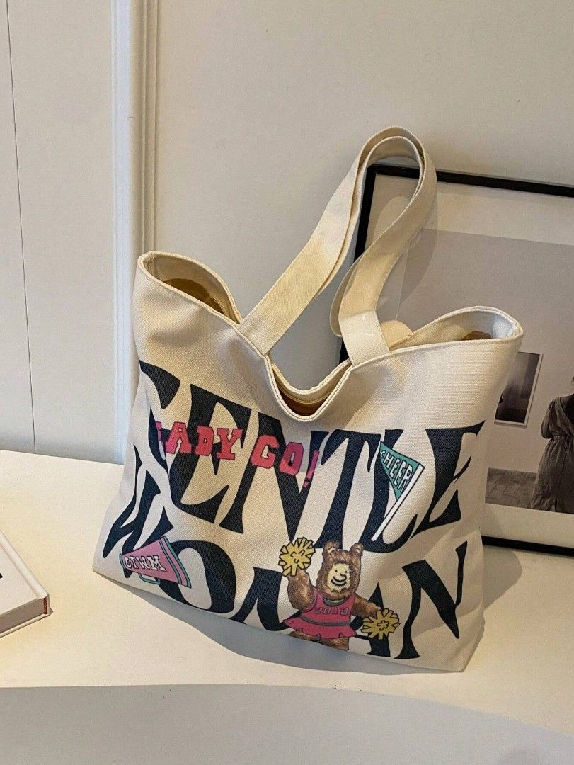 Vintage canvas sales tote bag