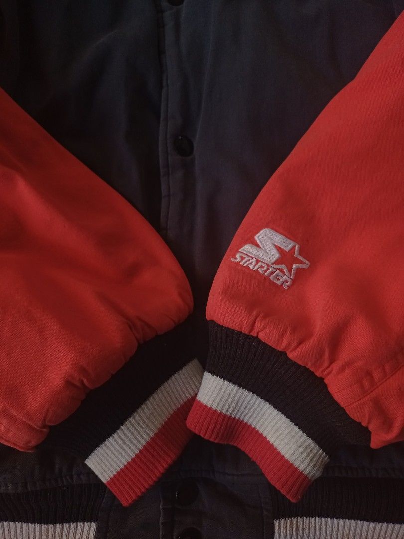 Vintage Chicago Bulls Varsity Jacket by Starter (Category: Coats, Jackets and Outerwear) located in Aritao. Submitted by moanthrift (Listing ID 1270250108, Image 3). Description: Vintage Chicago Bulls Varsity Jacket by Starter pm for offer and details No Major Issue.