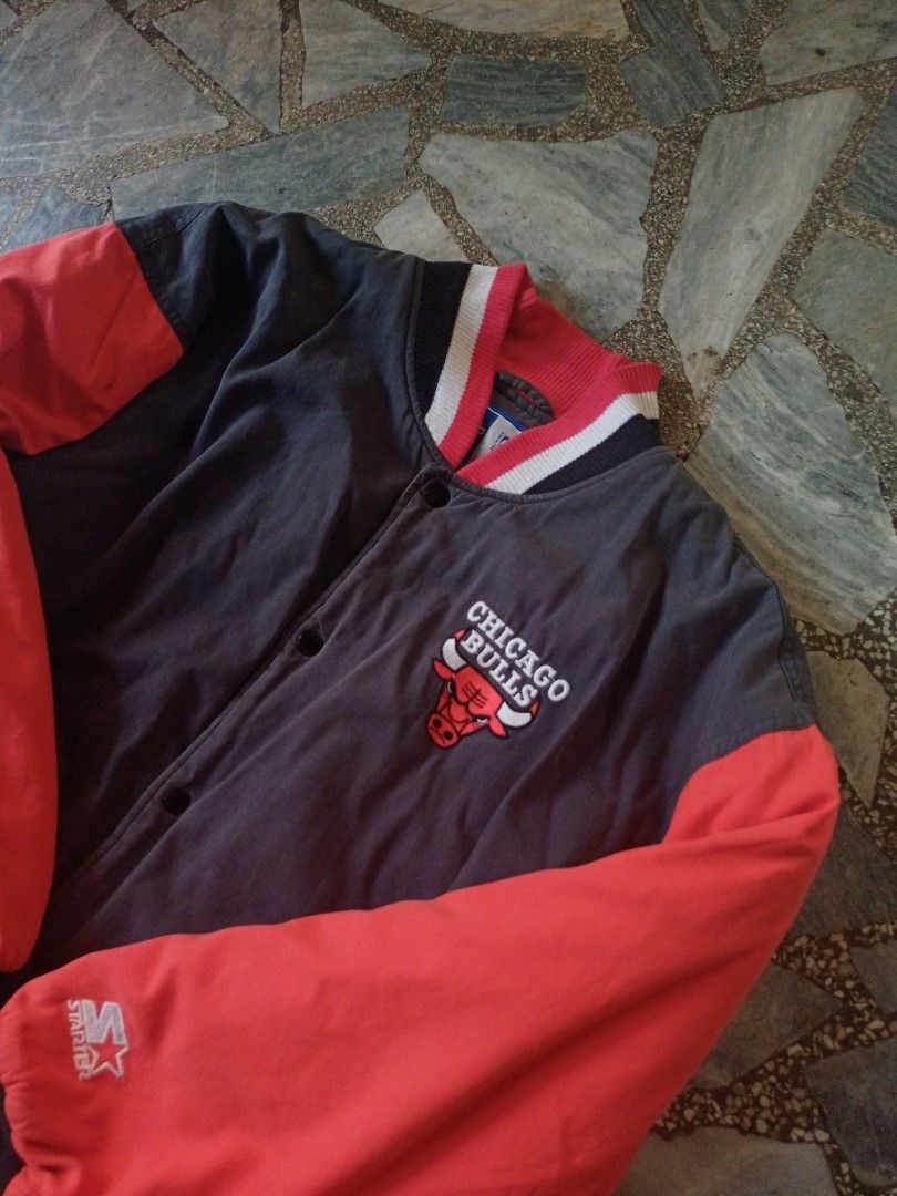 Vintage Chicago Bulls Varsity Jacket by Starter (Category: Coats, Jackets and Outerwear) located in Aritao. Submitted by moanthrift (Listing ID 1270250108, Image 2). Description: Vintage Chicago Bulls Varsity Jacket by Starter pm for offer and details No Major Issue.
