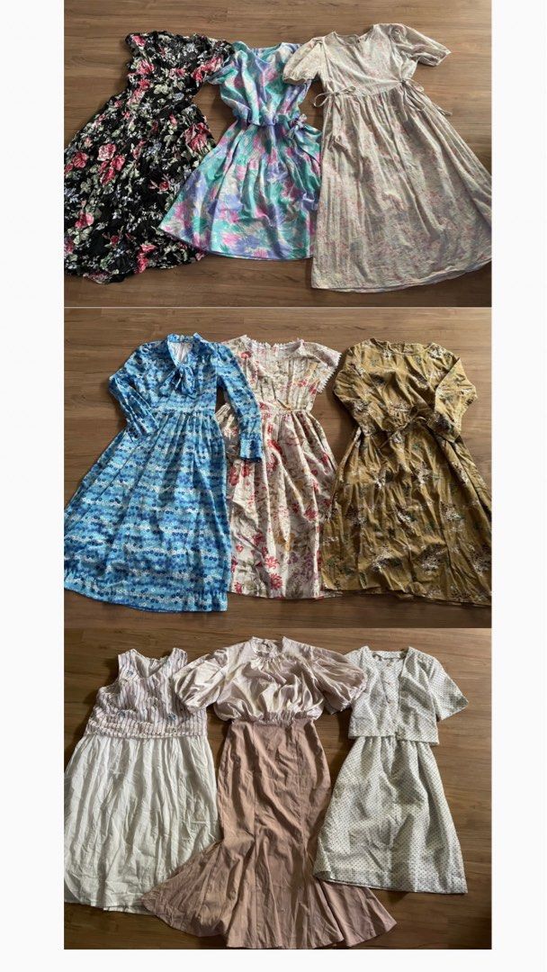 Vintage Dress Borong RM60 ( 9pcs) , Women's Fashion, Dresses & Sets,  Dresses on Carousell