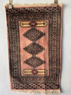Vintage Lahore wool/cotton rug  3.3 x 2 ft