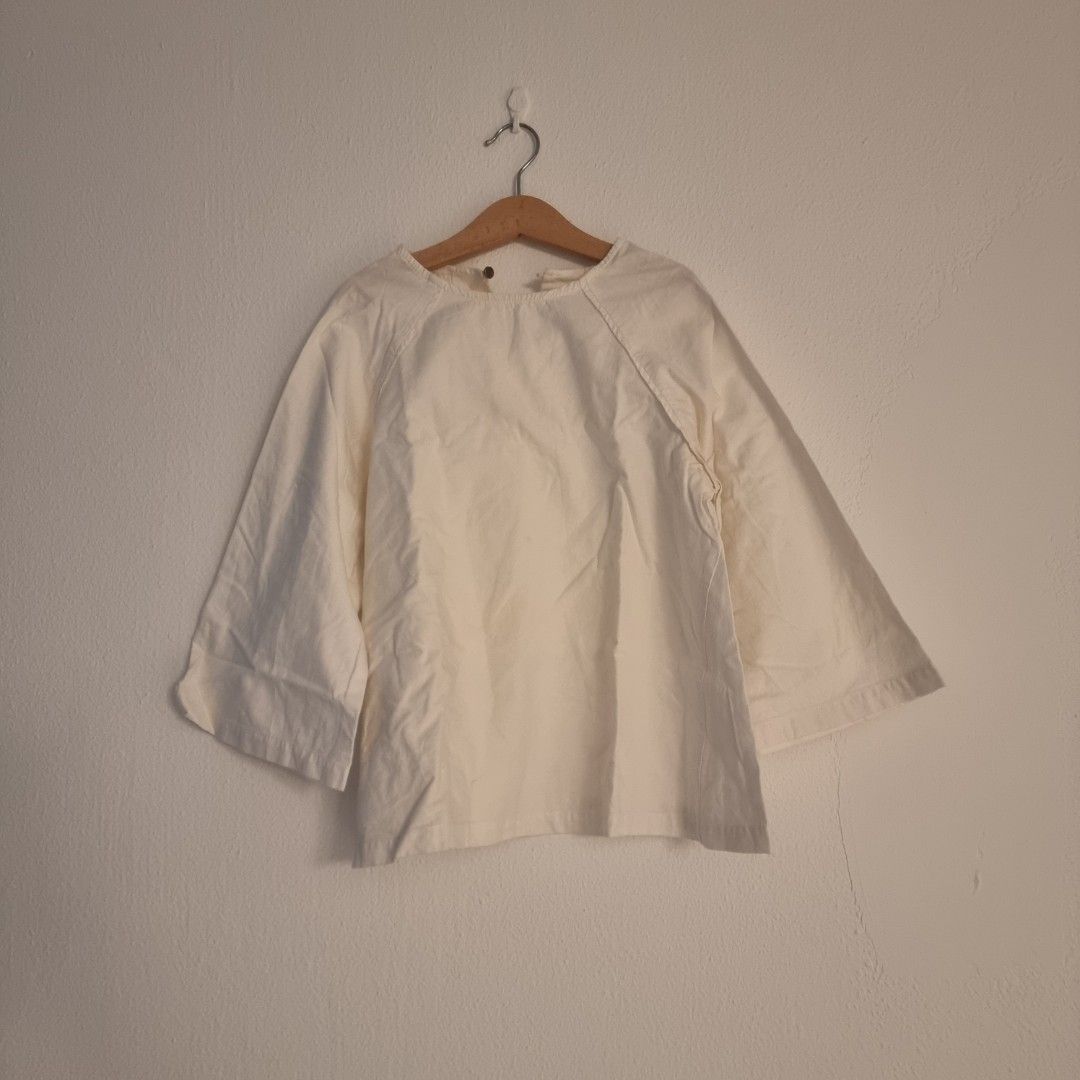 White comfy blouse, Women's Fashion, Tops, Blouses on Carousell