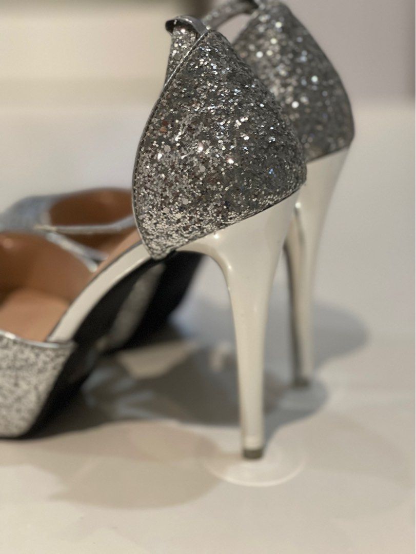 Glitter sandals heels online