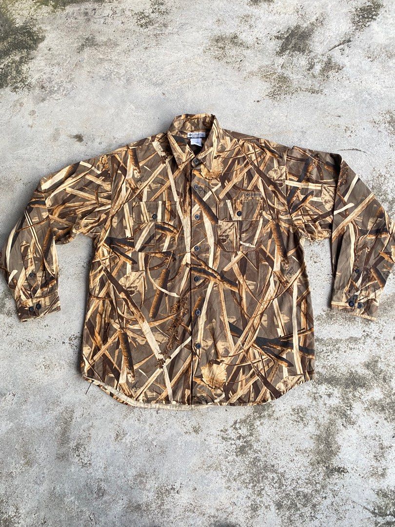 (XXL) COLUMBIA DELTA HUNTER outdoor fishing hiking camo tree double pocket  shirts