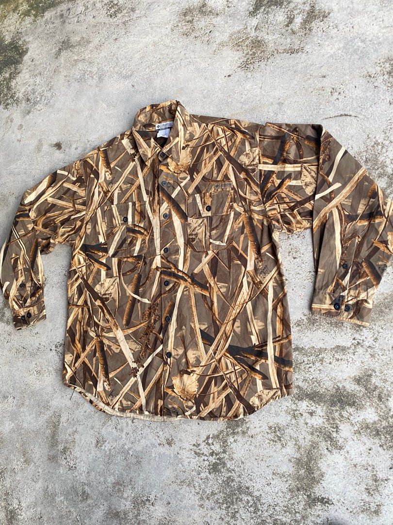 (XXL) COLUMBIA DELTA HUNTER outdoor fishing hiking camo tree double pocket  shirts