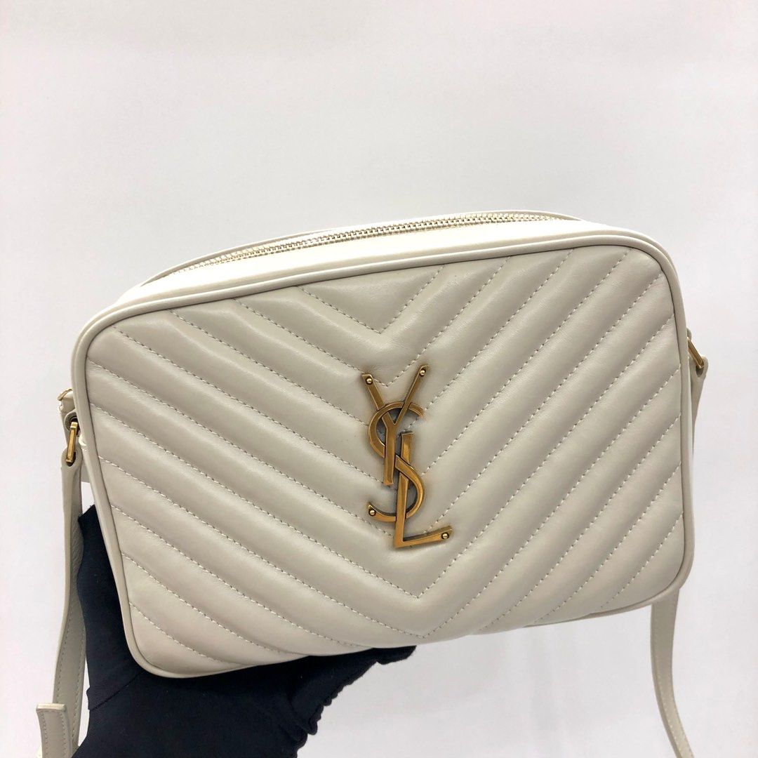 Ysl cream shoulder bag 2025