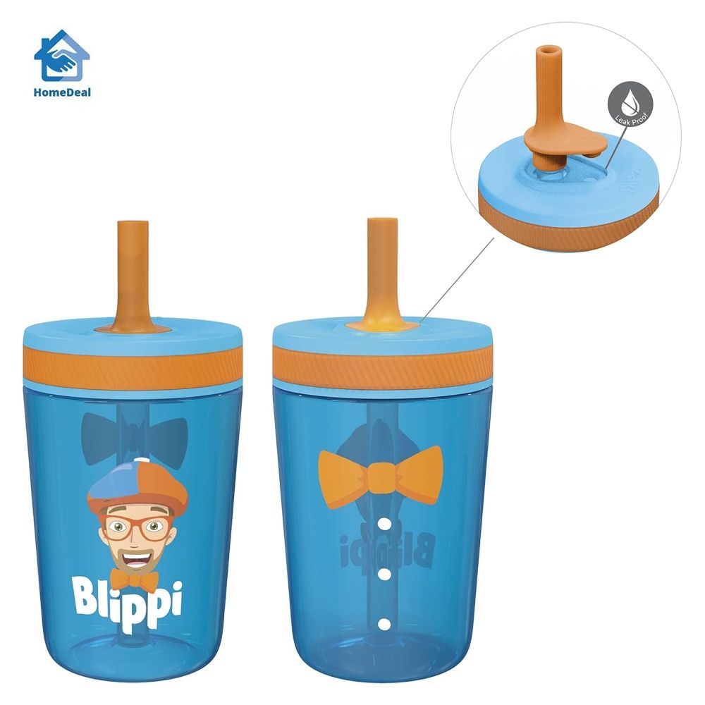 Zak Designs Kelso Toddler Cups For Travel or At Home, 15oz 2-Pack Durable  Plastic Sippy Cups With Leak-Proof Design is Perfect For Kids (Campout)