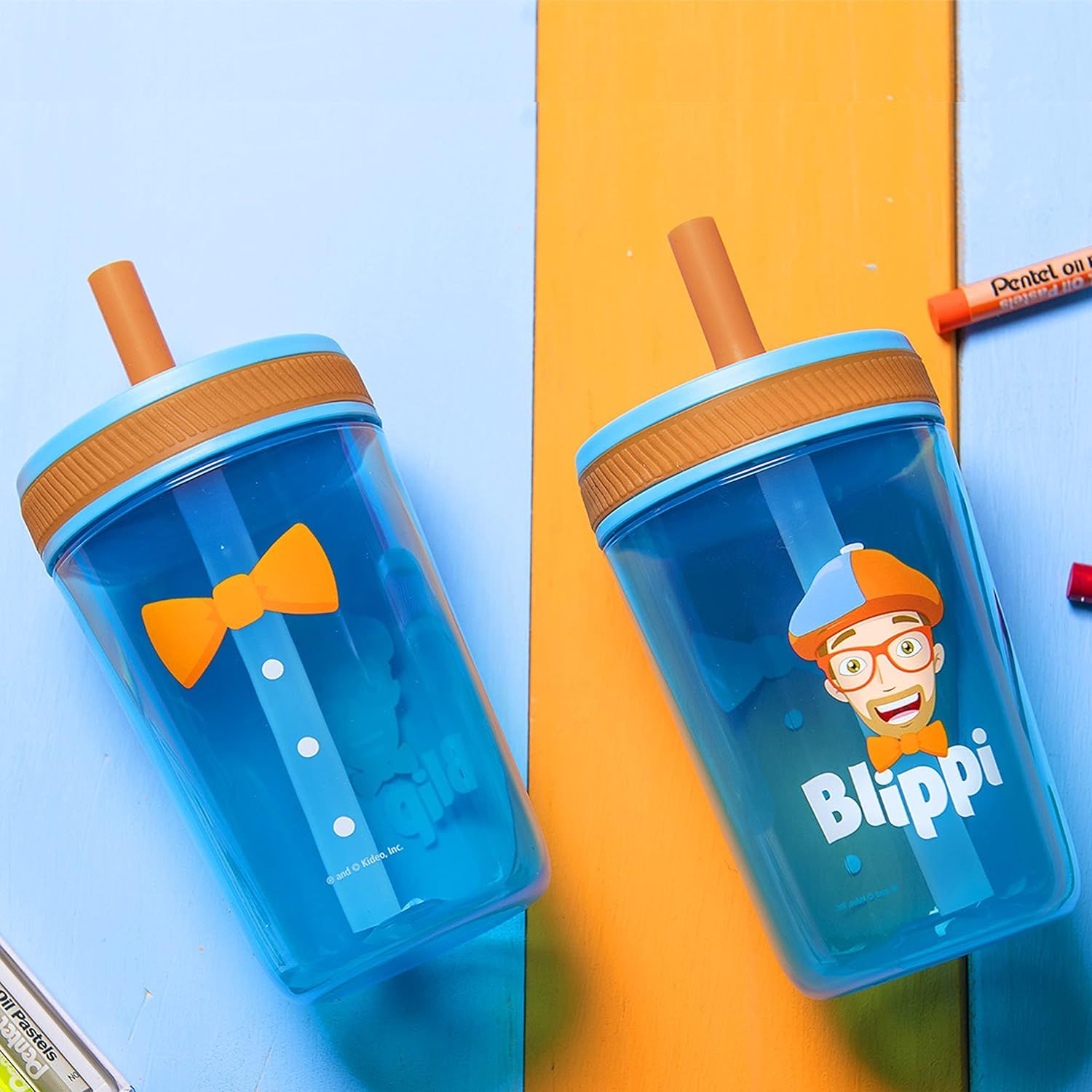 Zak Designs Blippi Kelso Toddler Cups For Travel or At Home, 15oz
