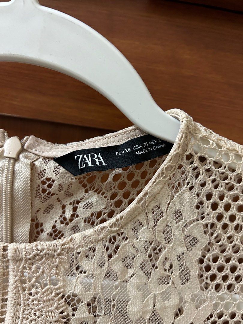 Zara Nude Lace Dress, Women's Fashion, Dresses & Sets, Dresses on Carousell