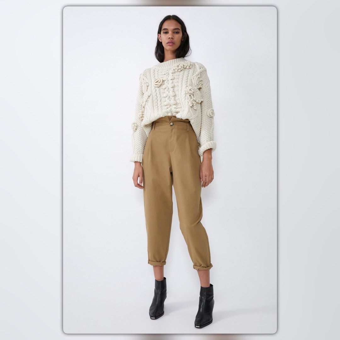 Zara Women Check slouchy trousers 7385/154/801 (Large): Buy Online at Best  Price in UAE - Amazon.ae