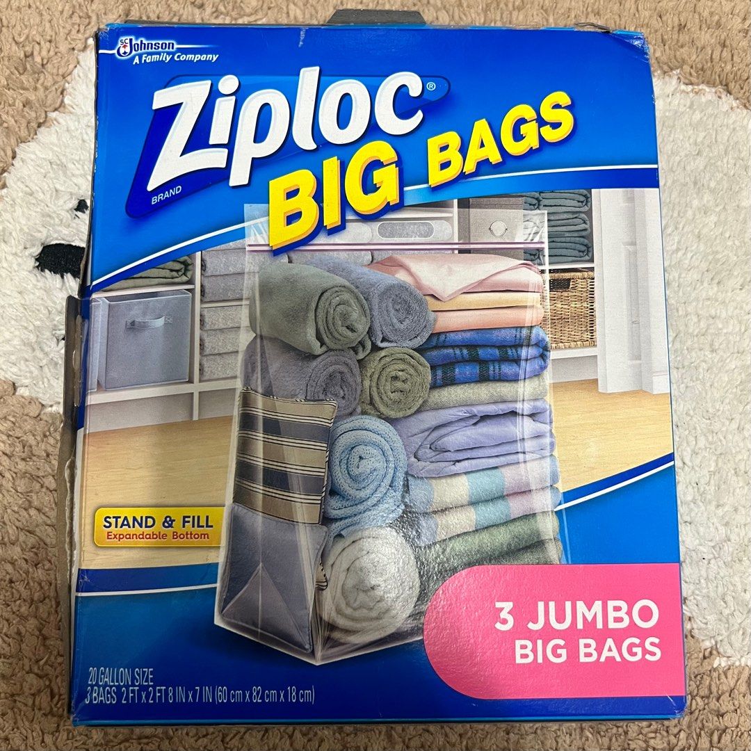 Ziploc Big Bags Jumbo (3pcs), Hobbies & Toys, Travel, Travel Essentials &  Accessories on Carousell