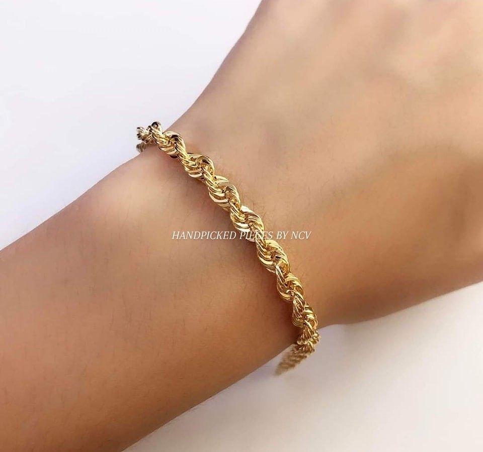 Rope Chain Bracelet, Gold French Rope, 3.5mm Thick Gold Rope Chain Bracelet,  Braided Rope Chain, Thick Gold Bracelet, Jewelry for Men, Women - Etsy Hong  Kong