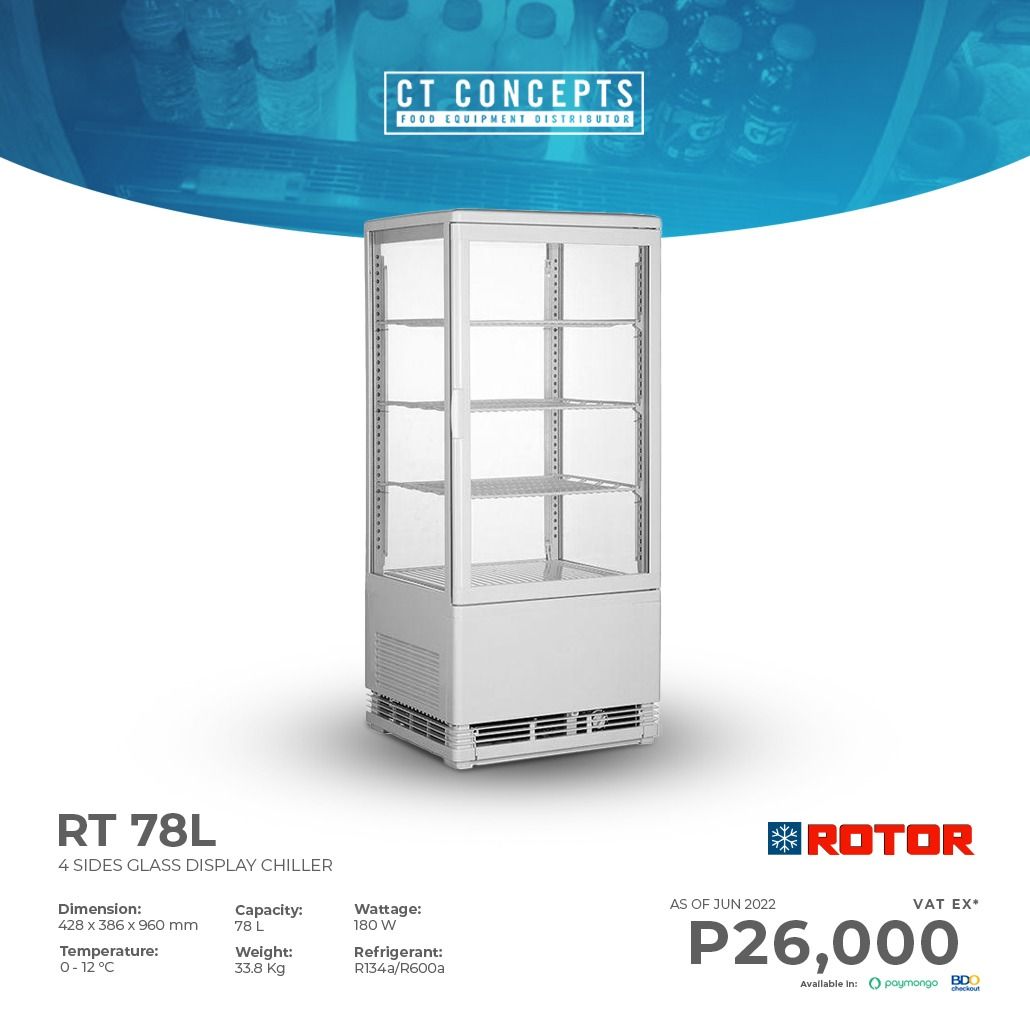 4 SIDES GLASS DISPLAY CHILLER(WHITE)RT-78L, TV & Home Appliances ...