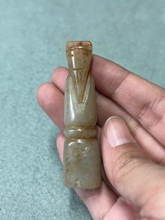 老和闐手工精雕翁仲把件