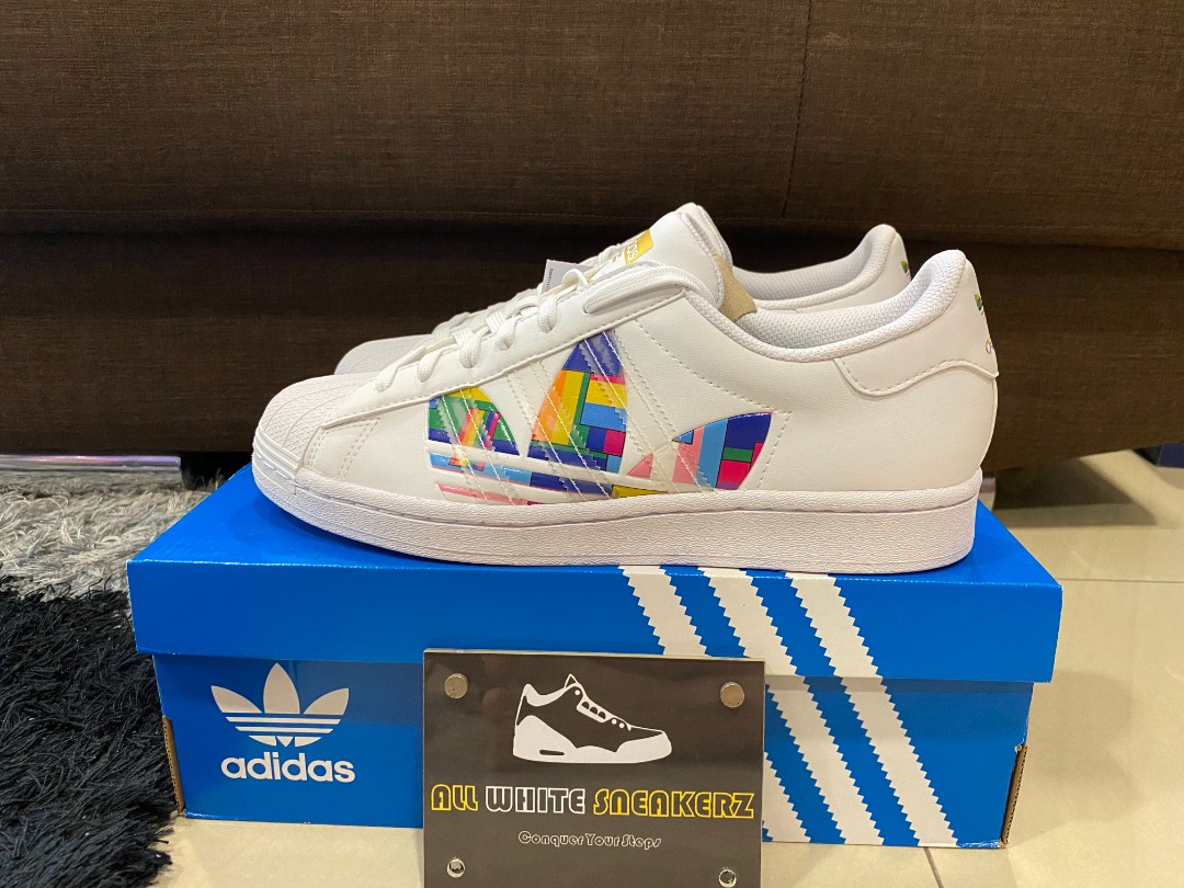 adidas gazelle silver green womens Adidas Superstar 'Pride' Sneakers (Size 42.5)