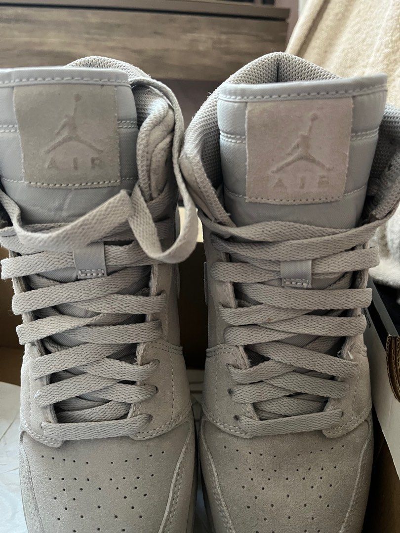 Air Jordan 1 Retro High Grey Suede Men s Fashion Footwear