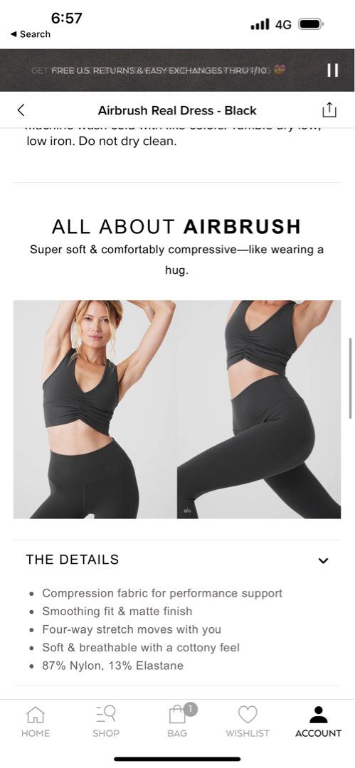 Alo Yoga Airbrush Real Dress