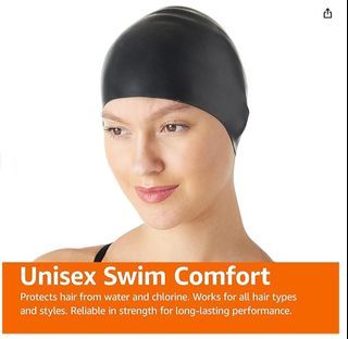 Amazon Basics Swim Cap Unisex Black NewUSA