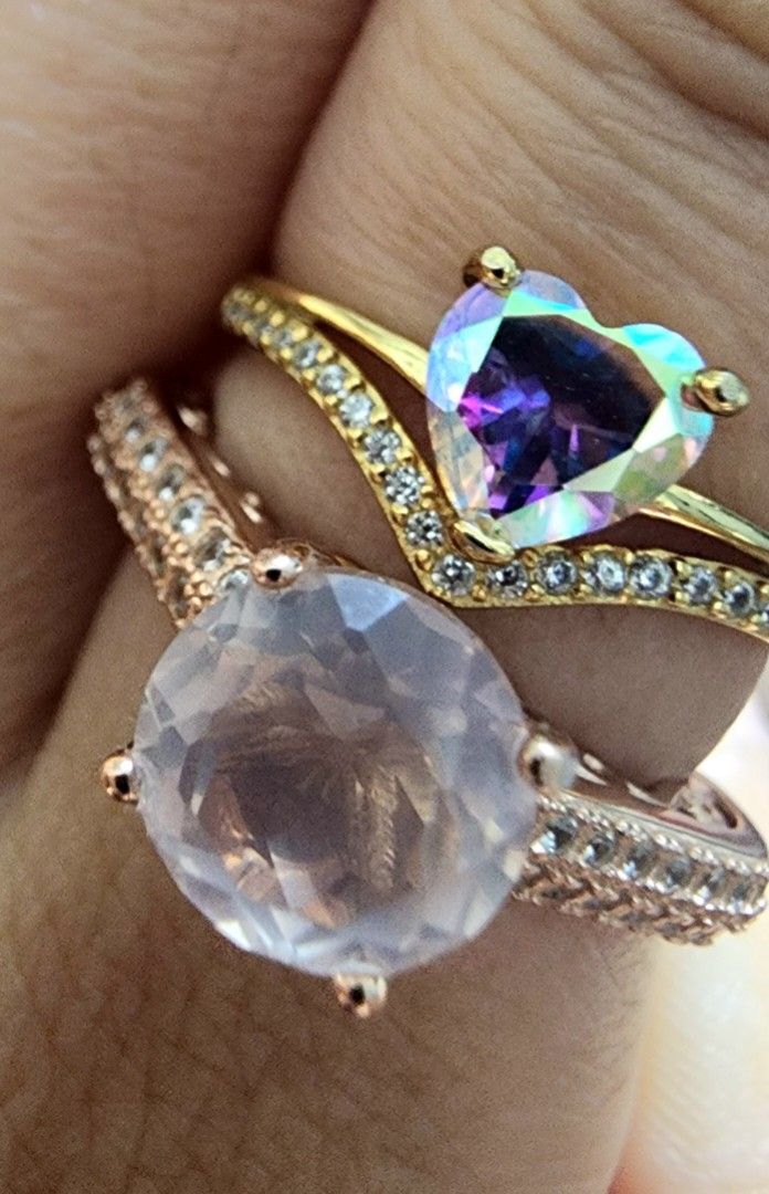 Aura Quartz ring Rose Quartz ring Women s Fashion Jewelry