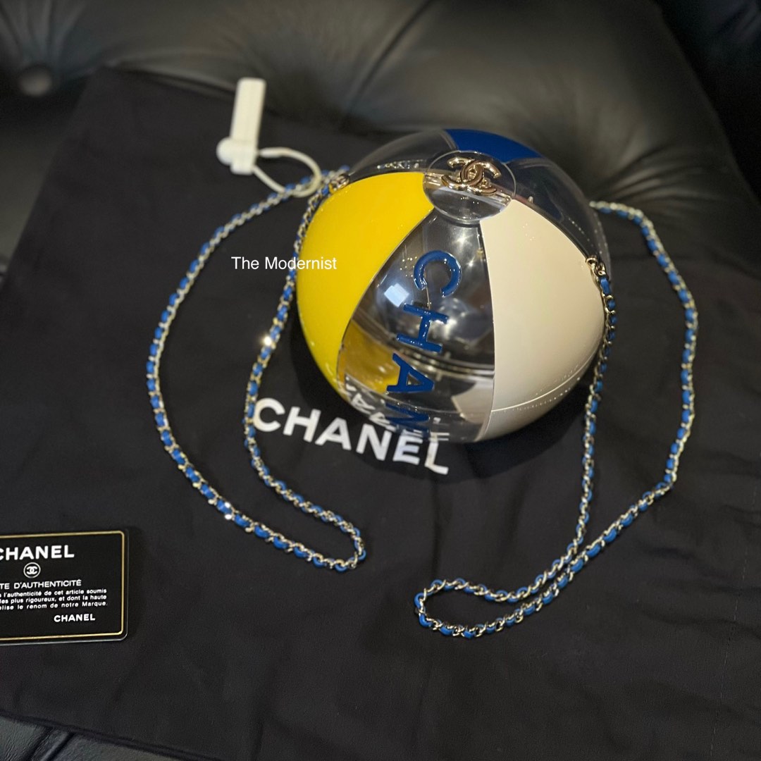 Authentic Chanel Beach Ball Minaudiere Blue Yellow White Luxury Bags Wallets on Carousell