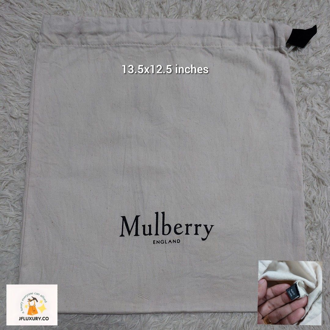 Authentic Mulberry dust bag 13.5x12.5 inches, Luxury, Bags u0026 Wallets on  Carousell