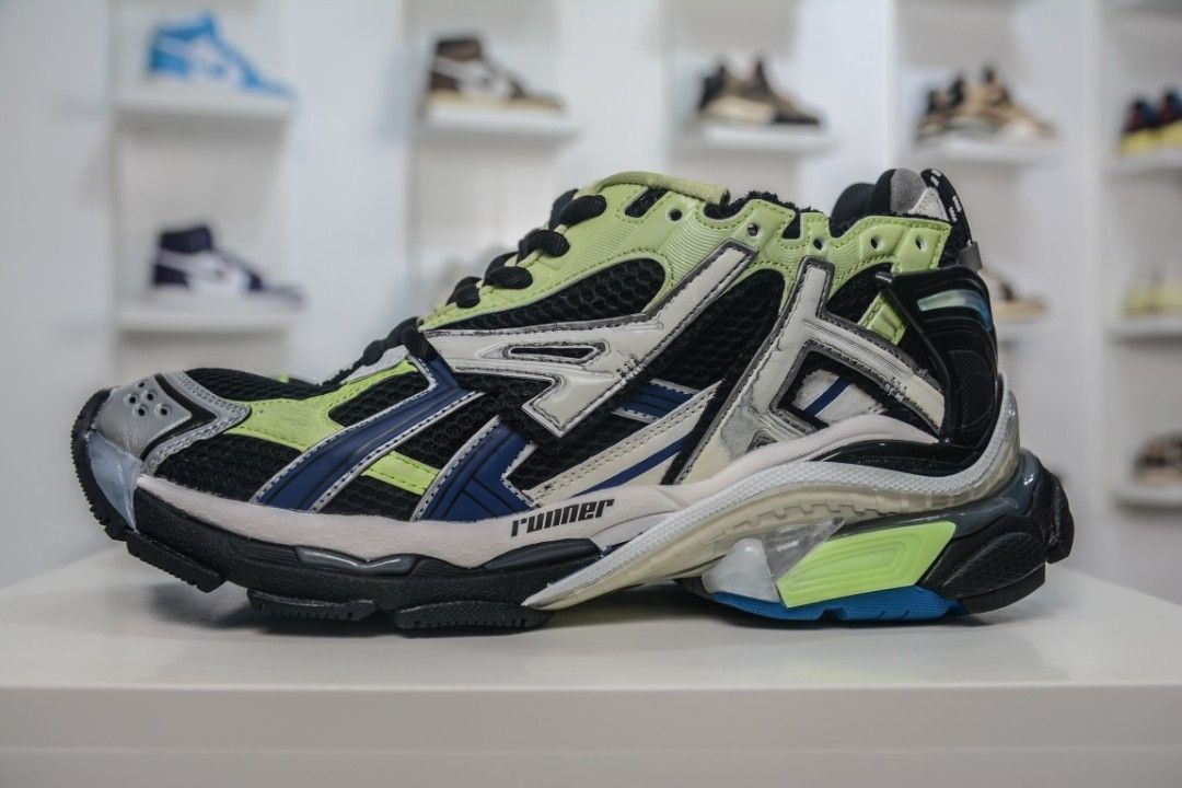 Grey green balenciaga runners online