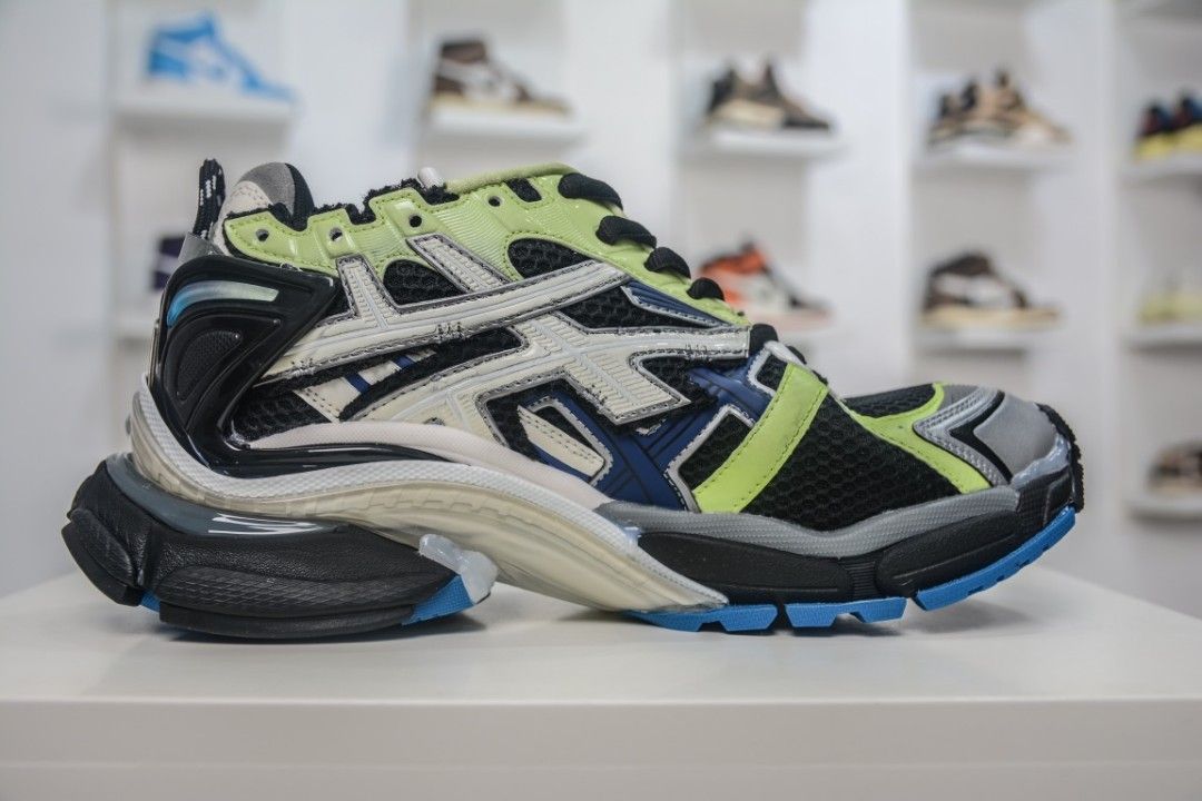 Balenciaga Men s Runner Sneaker Grey Blue Green 2021 677403 W3RB5 5179 12 12 Sale