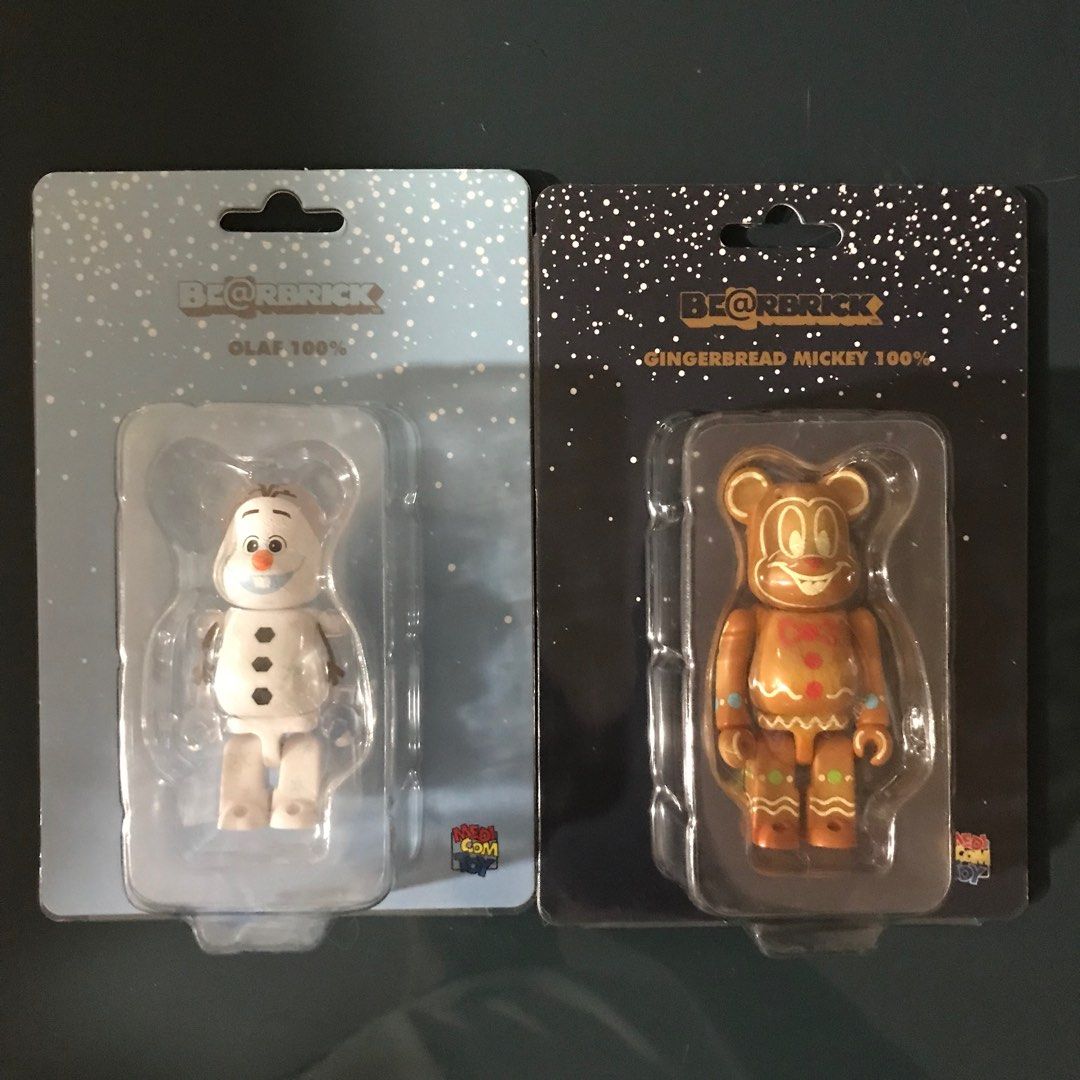 全新有貨BE@RBRICK Olaf 100% BE@RBRICK Gingerbread Mickey 100 