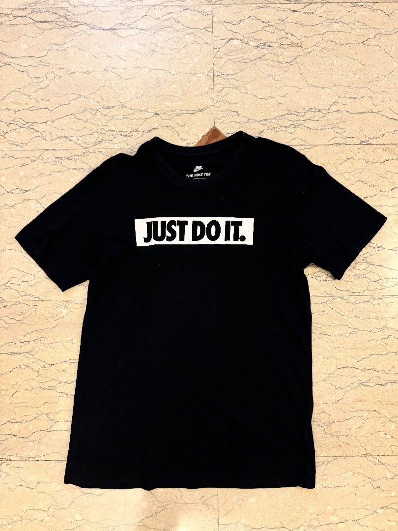 nike just do it shirt black and white