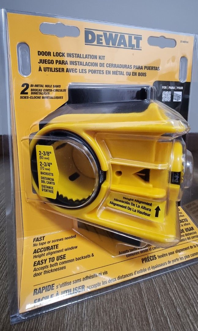 Brand New DEWALT D180004 Bi Metal Door Lock Installation Kit Furniture Home Living Home Improvement Organisation Home Improvement Tools Accessories on Carousell