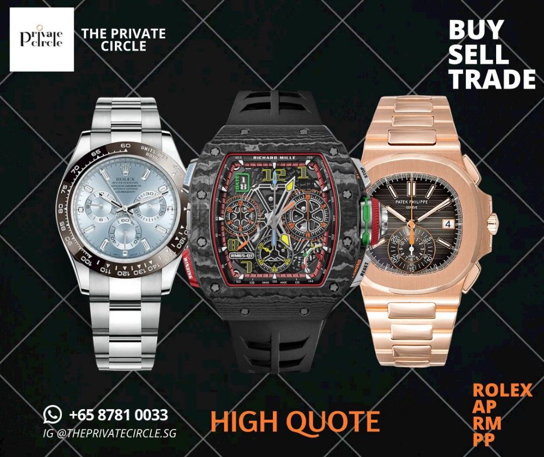 Buying all Rolex Patek Philippe Richard Mille luxury watches