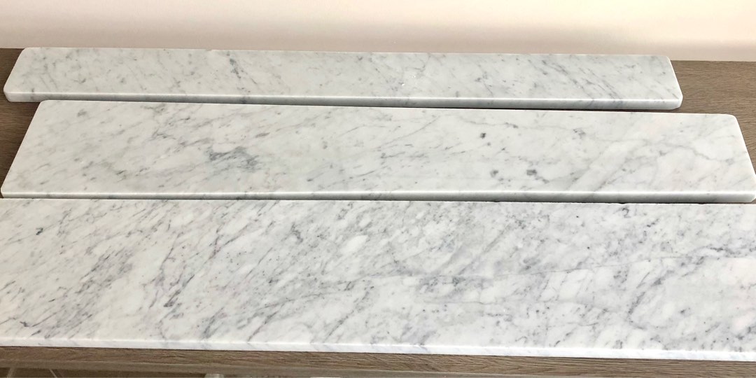 Carrara White Marble Slab / Marble Floating Shelf / Bathroom Shelf / Hanging Shelf / Suspended