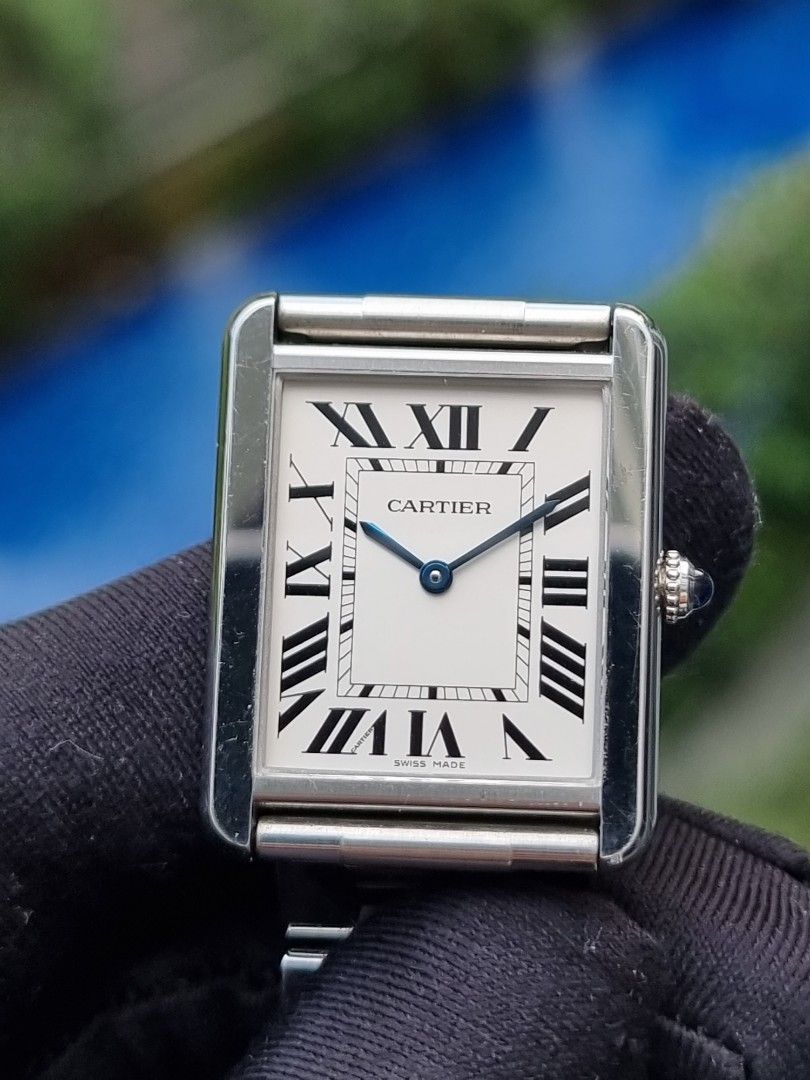 Cartier tank solo outlet large leather strap