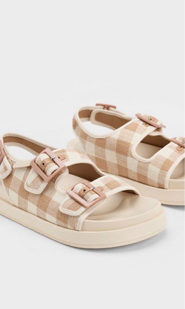 Gingham platform sandals sale