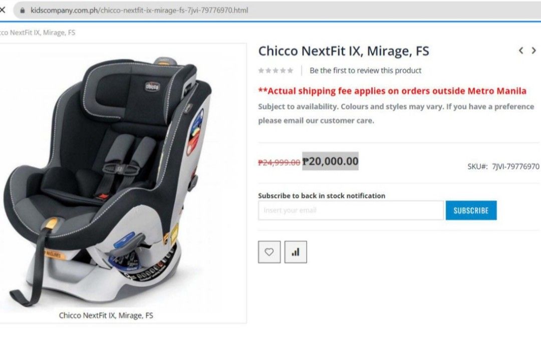 Chicco deals nextfit mirage