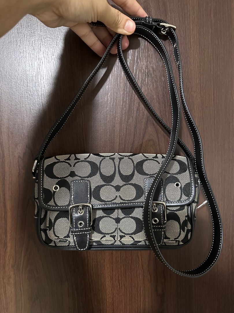 *Coach Monogram Mini Sling Bag (Black) - 20x10 cm*, Luxury, Bags ...