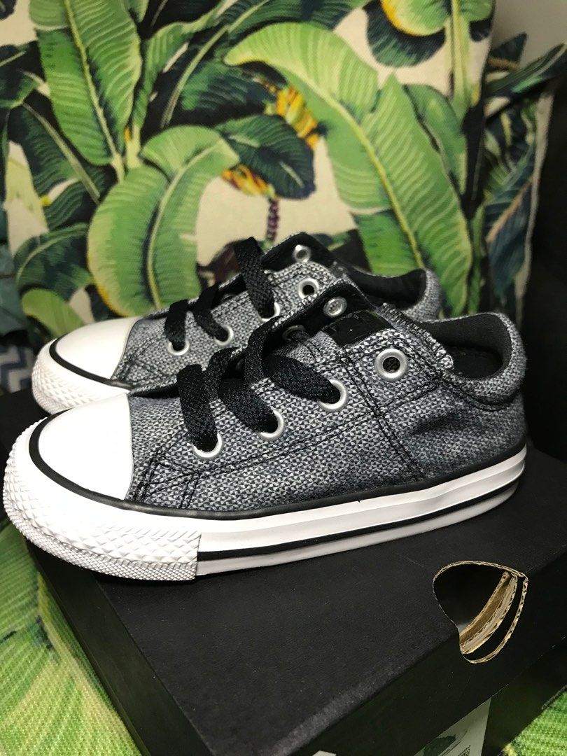 Converse Infant Madison Ox Black White UK7 14cm Babies Kids