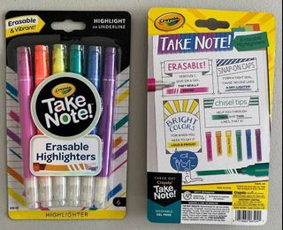 Crayola Take Note Erasable Highlighter, 6 Colors