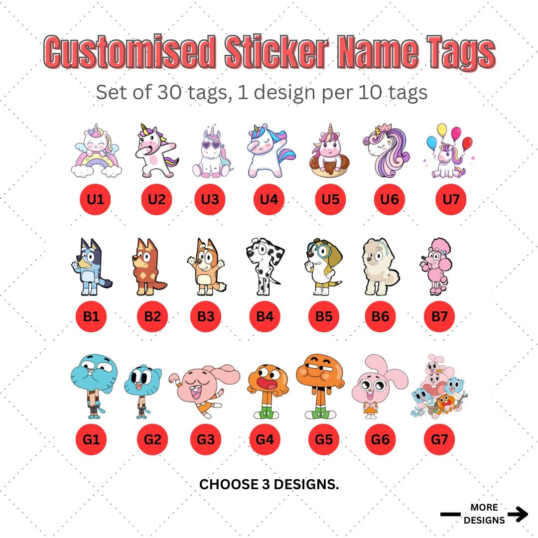 Customised Sticker Name Tags / Labels, Hobbies & Toys, Stationery ...