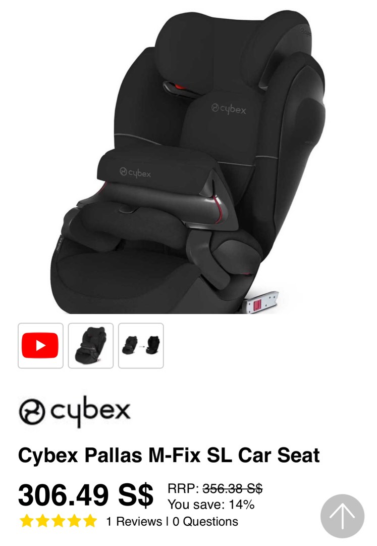 Cybex Gold: Pallas M-Fix Car Seat - 9-36kg, Babies & Kids, Going