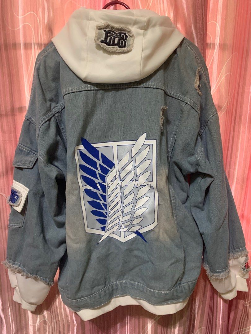 Hoodie Attack on Titan Denim Jacket Scout Regiment Mikasa Ackerman Rival  Cosplay Jeans Coats Eren Jager Hooded Jackets