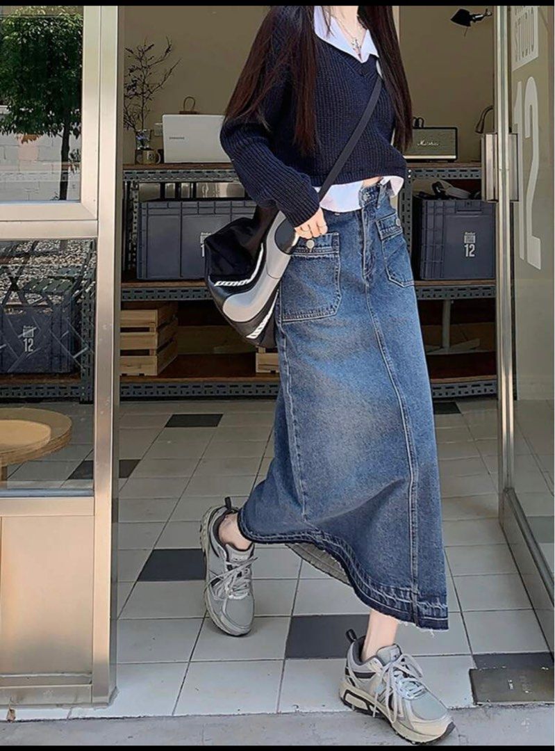 Denim Skirt Shein Women s Fashion Bottoms Skirts on Carousell