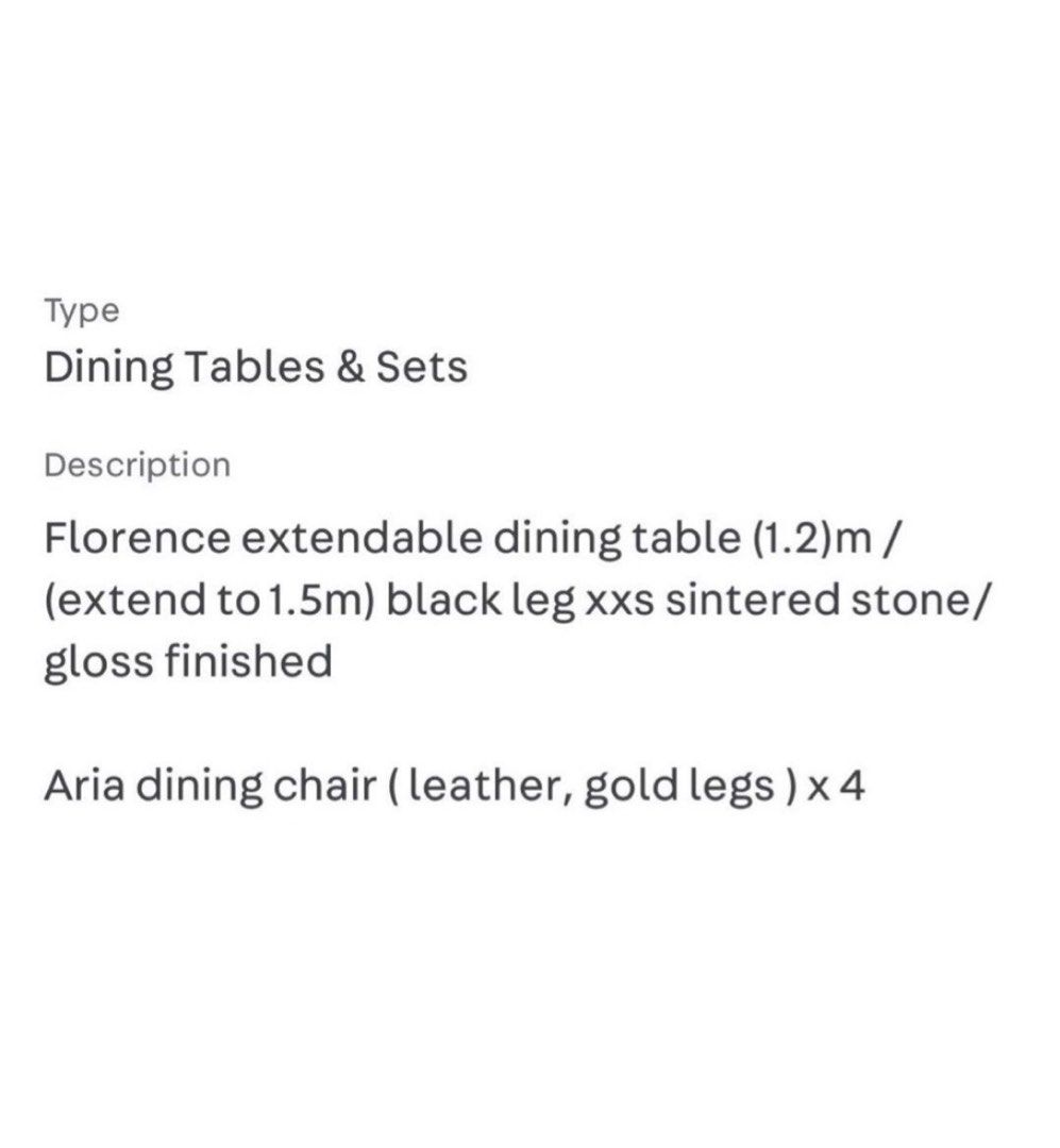 Dining Table set extendable (Category: Tables & Sets) located in Singapore. Submitted by MrsRozz (Listing ID 1266455067, Image 2). Description: Scroll pics for more pictures & details Retail price almost 1.3K set Letting go at a low price due to kitchen space constraint No low ballers Table set from comfy.sg.