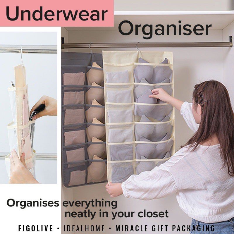 Double-Side Underwear Bra Organizer Multifunctional Mesh Drawer