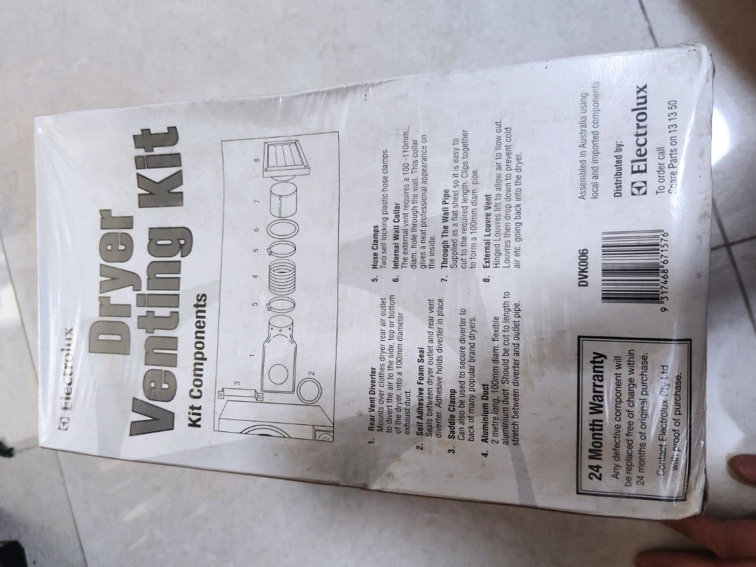 Electrolux dryer venting kit, TV & Home Appliances, Washing Machines and Dryers on Carousell