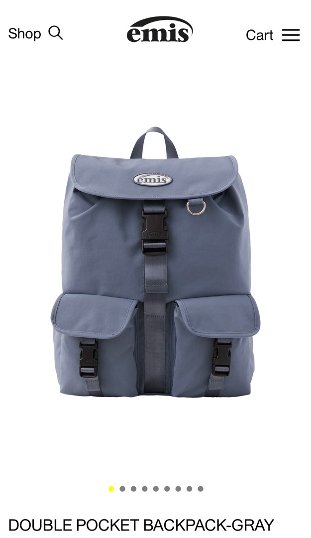 Emis unisex DOUBLE POCKET BACKPACK grey blue/ beige/ black