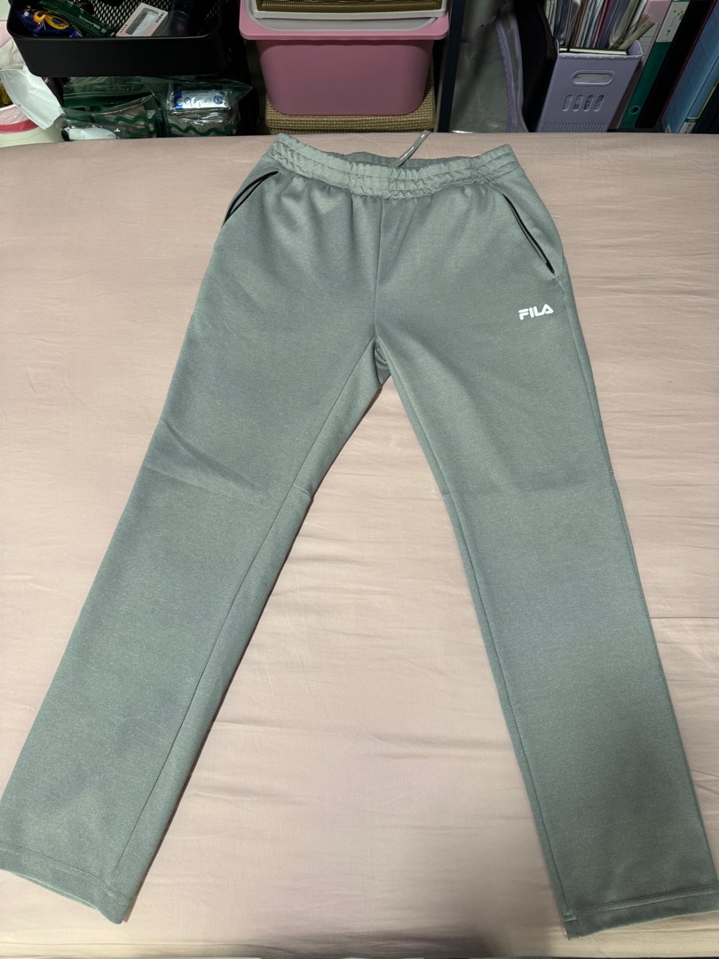 Fila grey track pants sales