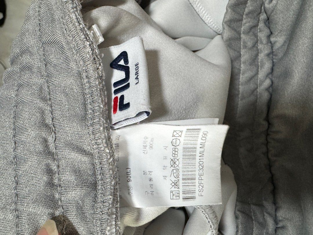White fila track top pants