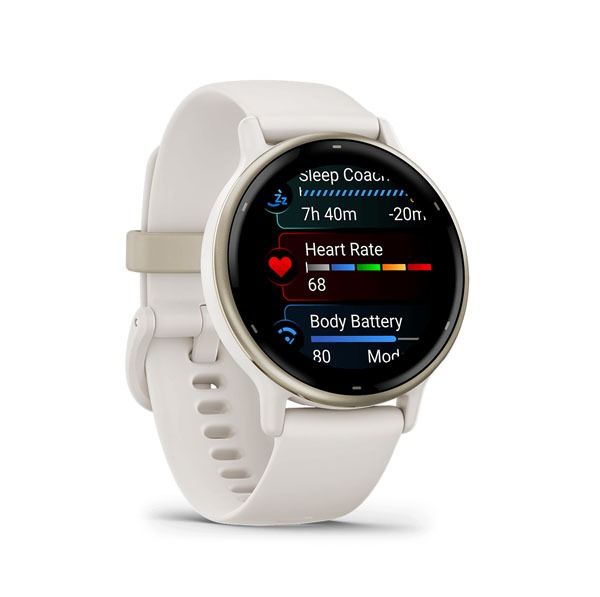 Garmin Vivoactive 5 Cream Gold Aluminum Bezel with Ivory Case and