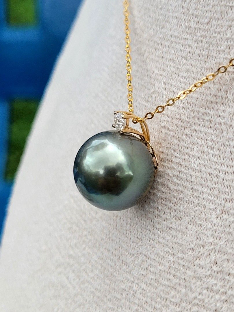 Gold tahitian pearl necklace sale